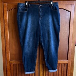 1822 Denim Adrianna Lightly Distressed Roll Cuff Ankle Skinny Jeans